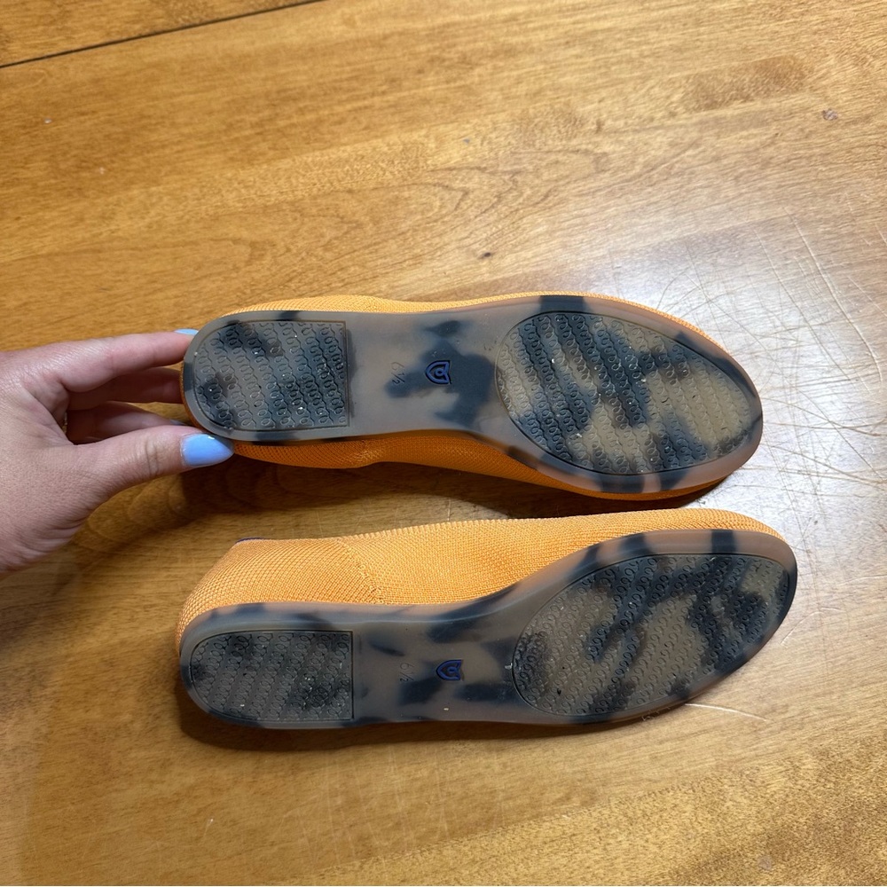 Rothy's Womens Slip On Tangerine Orange Round Toe Flat Shoes Size 6.5 Ballet - Picture 4 of 6